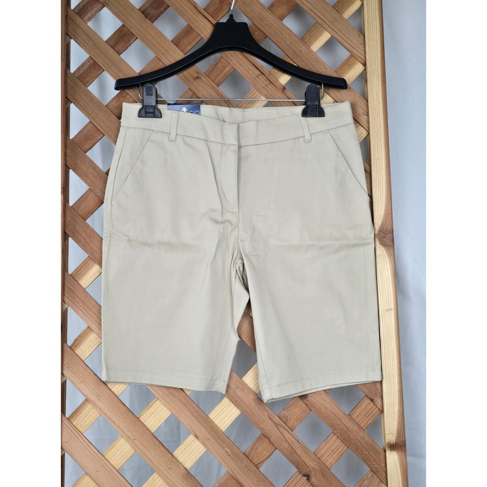 IZOD Skinny Bermuda Schoolwear Shorts Girls 11 Khaki Stretch Easy Care - NEW